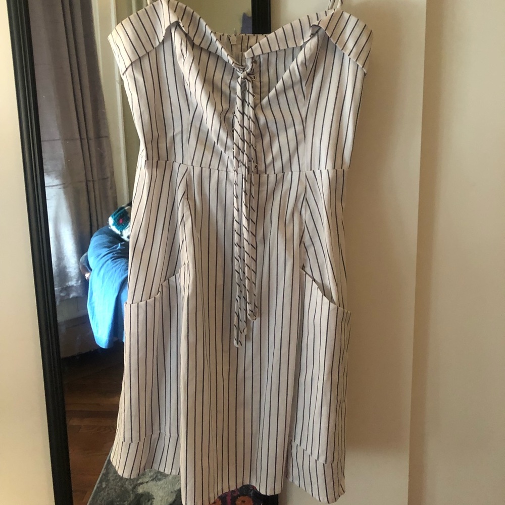 Reformation blue/white strip dress